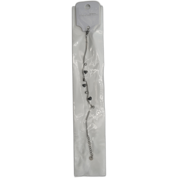 Náramek z nerezové oceli stříbrný se srdíčkami - Obrázek 1