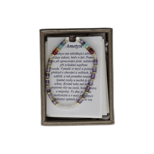 Ametyst náramek z nerezové oceli s pytlíčkem - Obrázek 1