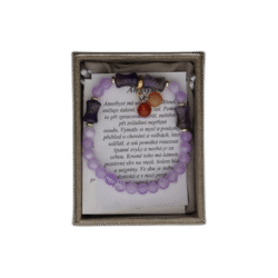 Ametyst růžový  náramek z nerezové oceli s pytlíčkem