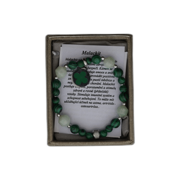 Malachit náramek z nerezové oceli s pytlíčkem - Obrázek 1