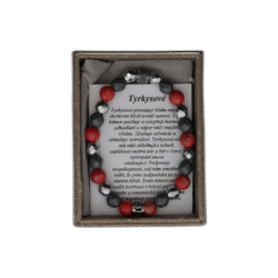 Tyrkys červený náramek z nerezové oceli s pytlíčkem