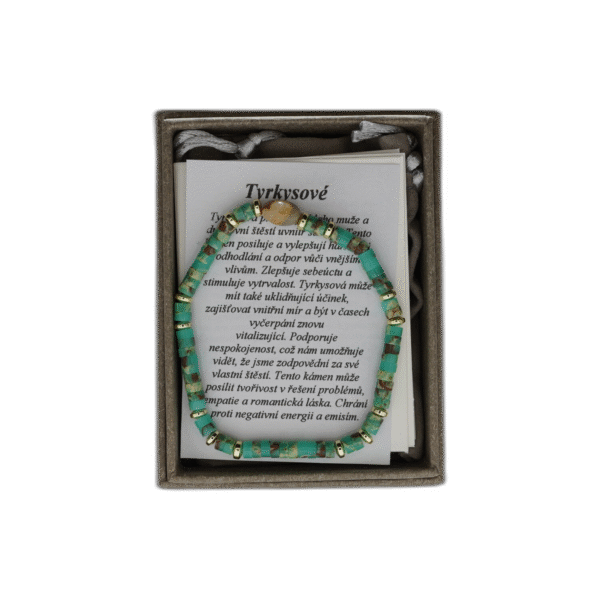 Tyrkys zelený náramek z nerezové oceli s pytlíčkem - Obrázek 1