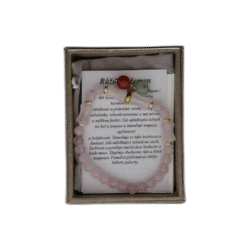 Růžový křemen náramek z nerezové oceli s pytlíčkem