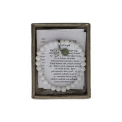 Nefrit bílý náramek z nerezové oceli s pytlíčkem