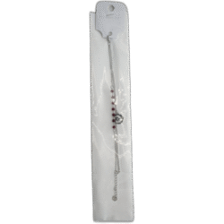 Stříbrný náramek s půlměsícem a červenými kamínky