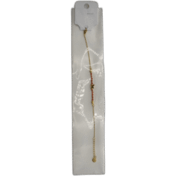 Zlatý náramek s motýlem a oranžovými kamínky