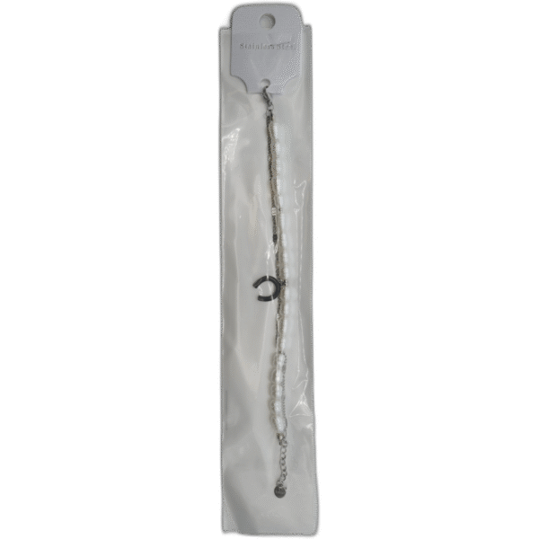 Stříbrný náramek s kotvou a perlami - Obrázek 1