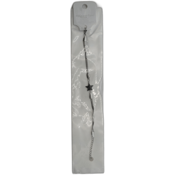 Náramek z nerezové oceli stříbrný s hvězdou - Obrázek 1