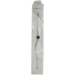 Stříbrný náramek z nerezové oceli s černým středem a kamínky