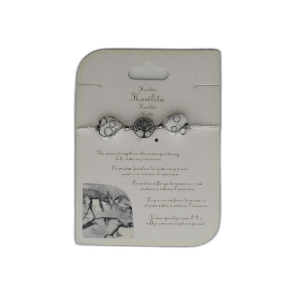 Howlit náramek bílý se stromečkem - Obrázek 1