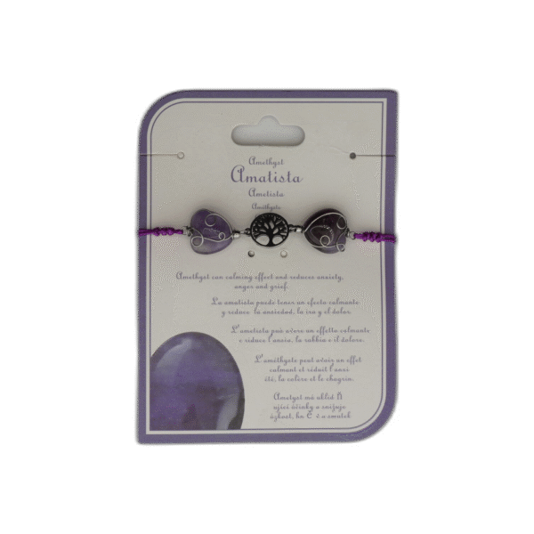 Ametyst náramek fialový se stromečkem - Obrázek 1