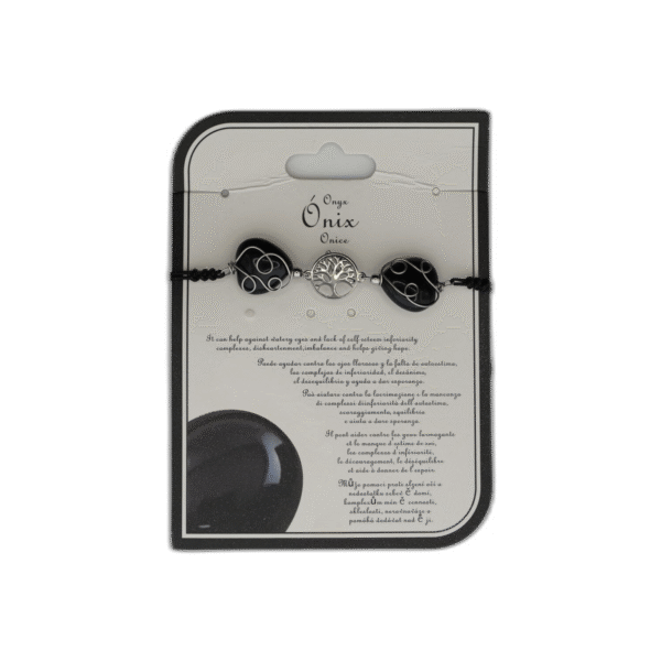 Onyx náramek černý se stromečkem - Obrázek 1