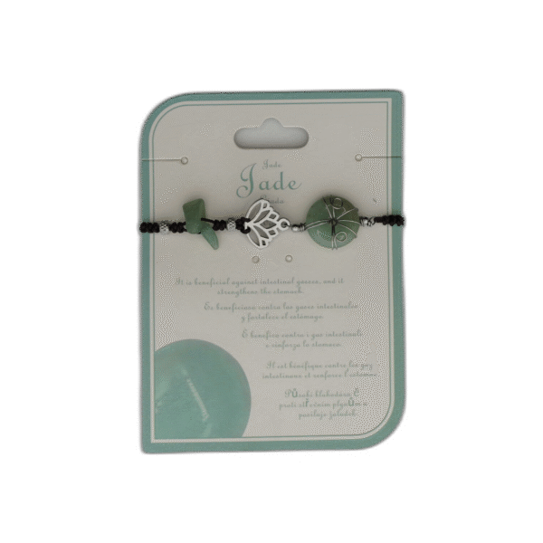 Jade náramek zelený s leknínem - Obrázek 1