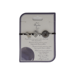 Achát náramek fialový s leknínem