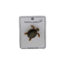 Brož s želvou a zlatými kamínkami