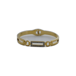 Zlatý náramek z nerezové oceli s obdélníkem a kamínky