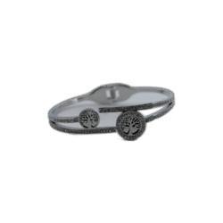 Stříbrný náramek z nerezové oceli se stromami