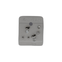 Stříbrný set náušnic s drahokamy