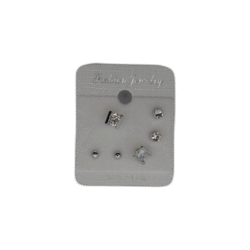 Stříbrný set náušnic s drahokamy