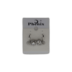 Stříbrné Peony náušnice s drahokamem