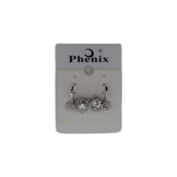 Stříbrné Peony náušnice s drahokamem - Obrázek 1