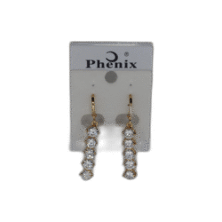 Zlatá Peonix náušnice dlouhé s drahokamy