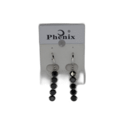 Stříbrné Peonix náušnice s černými drahokamy