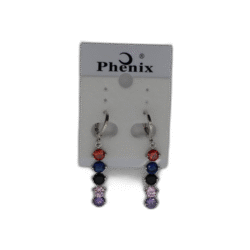 Stříbrné Peonix náušnice s barevnými drahokamy