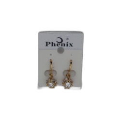 Zlaté Peonix náušnice s drahokamem