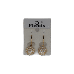 Zlaté Peonix náušnice ve tvaru leknínu s drahokamy