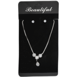 Set stříbrných náušnic s náhrdelníkem s drahokamy