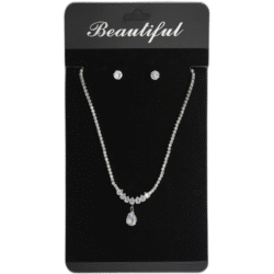 Set stříbrných náušnic s náhrdelníkem s drahokamy