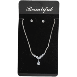 Set stříbrných náušnic s náhrdelníkem s drahokamy