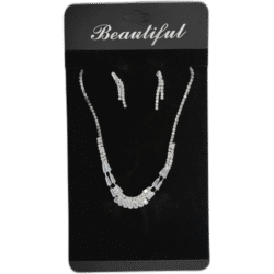 Set stříbrných náušnic s náhrdelníkem s drahokamy