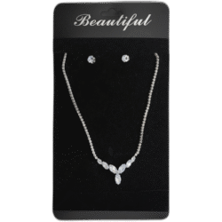 Set stříbrných náušnic s náhrdelníkem s drahokamy