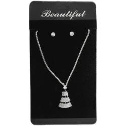 Set stříbrných náušnic s náhrdelníkem s drahokamy