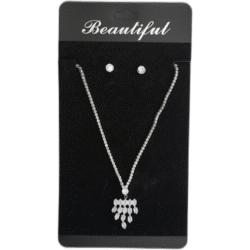 Set stříbrných náušnic s náhrdelníkem s drahokamy