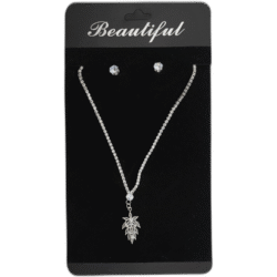 Set stříbrných náušnic s náhrdelníkem s drahokamy