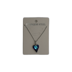Stříbrný náhrdelník se modrým srdcem