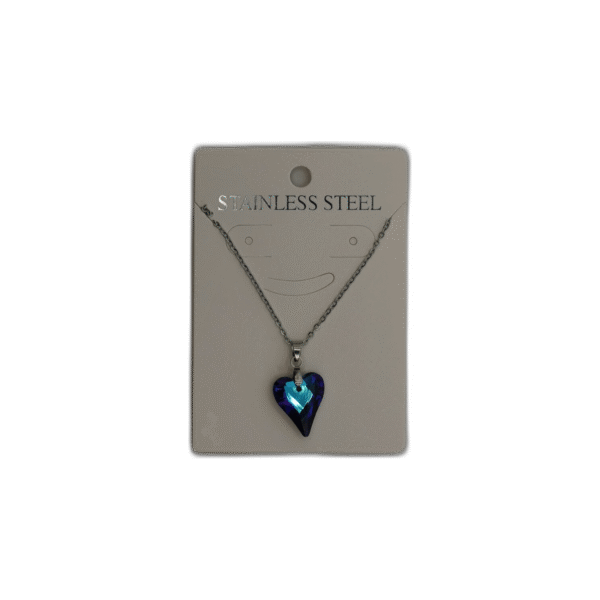 Stříbrný náhrdelník se modrým srdcem - Obrázek 1