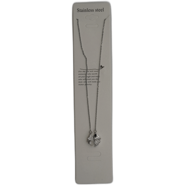 Stříbrný náhrdelník ve tvaru čtyřlístku se srdíčkami - Obrázek 1