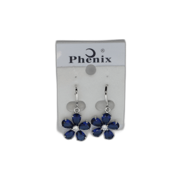 Náušnice Phenix ve tvaru květiny modré - Obrázek 1