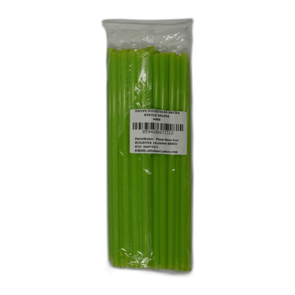 Znovupoužitelná brčka zelená, červená, modrá 50ks - Obrázek 1