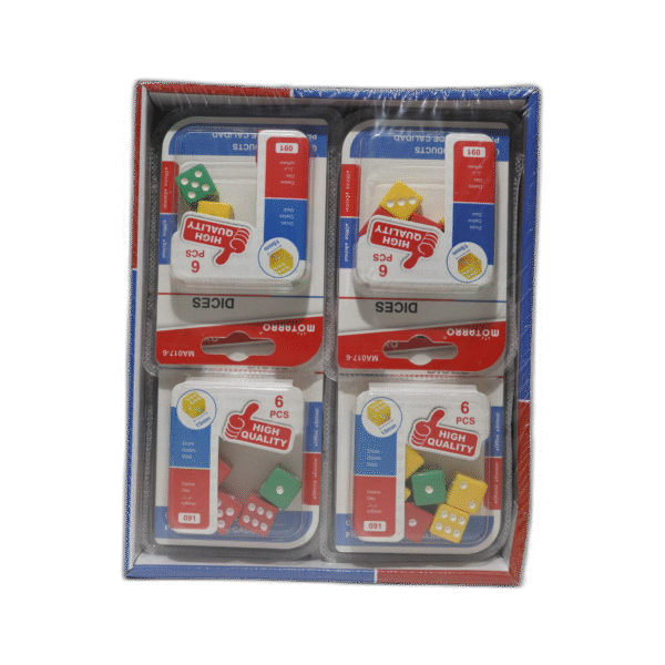 Hrací kostky různé barvy 6ks - Obrázek 1