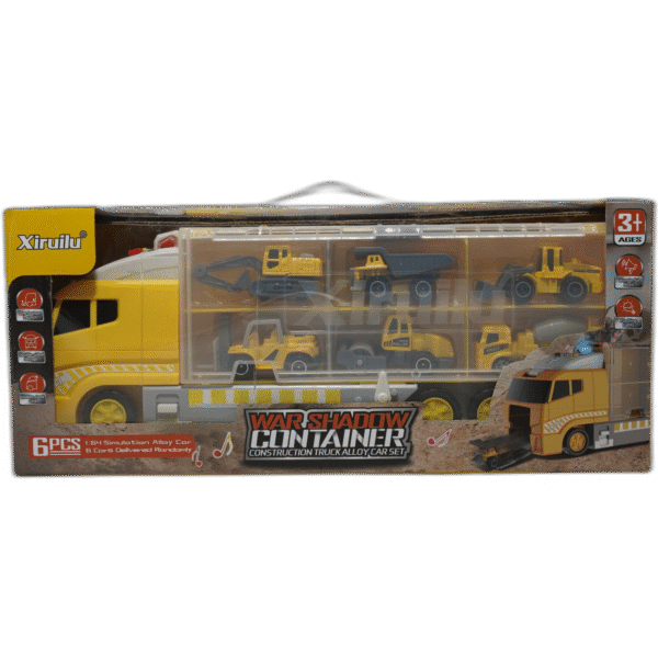 Xiruilu nákladní vůz se sadou aut žlutý - Obrázek 1