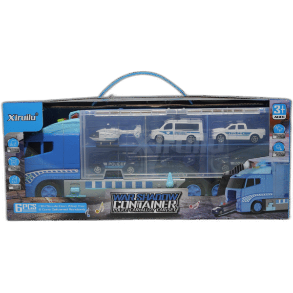 Xiruilu nákladní vůz se sadou aut modrý - Obrázek 1