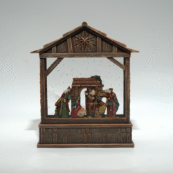 Hnědý betlém se střechou