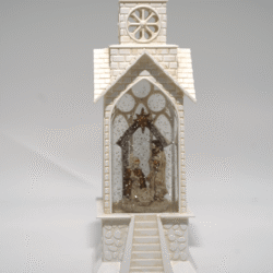 Betlém s Ježíškem v kostelíčku