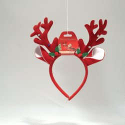 Vánoční čelenka se červenými sobími parohy