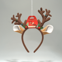 Vánoční čelenka s hnědými sobími parohy